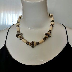 3 for $15/Vintage 1980's plastic beaded & disk necklace